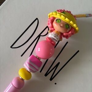 Strawberry Shortcake: Peach Blush handmade beaded pen